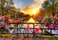 Wooden Jigsaw Puzzle NEW Bicycles in Amsterdam 1010 pcs