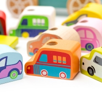 Cubika Wooden toy "Train with a small cars"