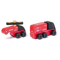 Cubika Wooden vehicle set "Fire fighters"