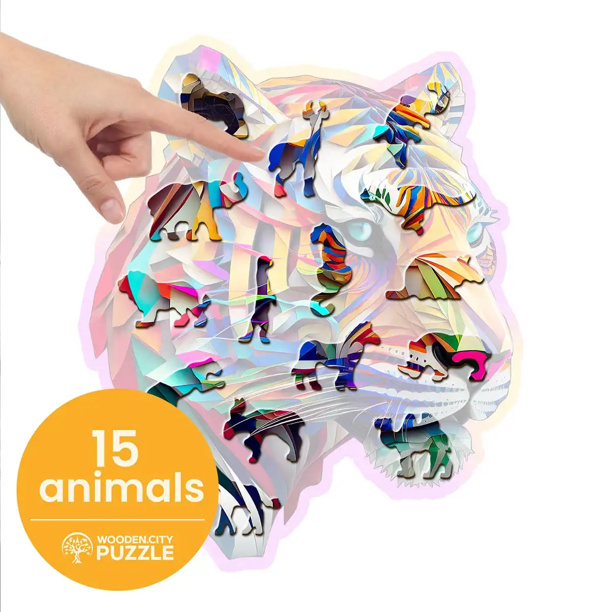 Houten Legpuzzel Colorful Tiger 150 pcs