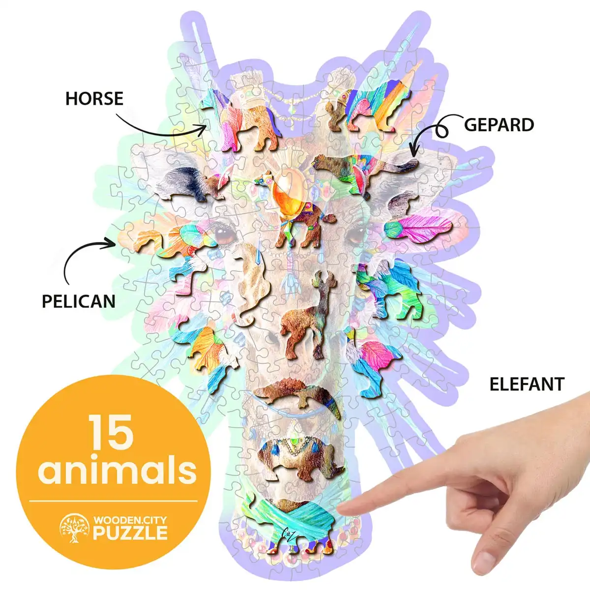 Houten Legpuzzel Natty giraffe 150 pcs