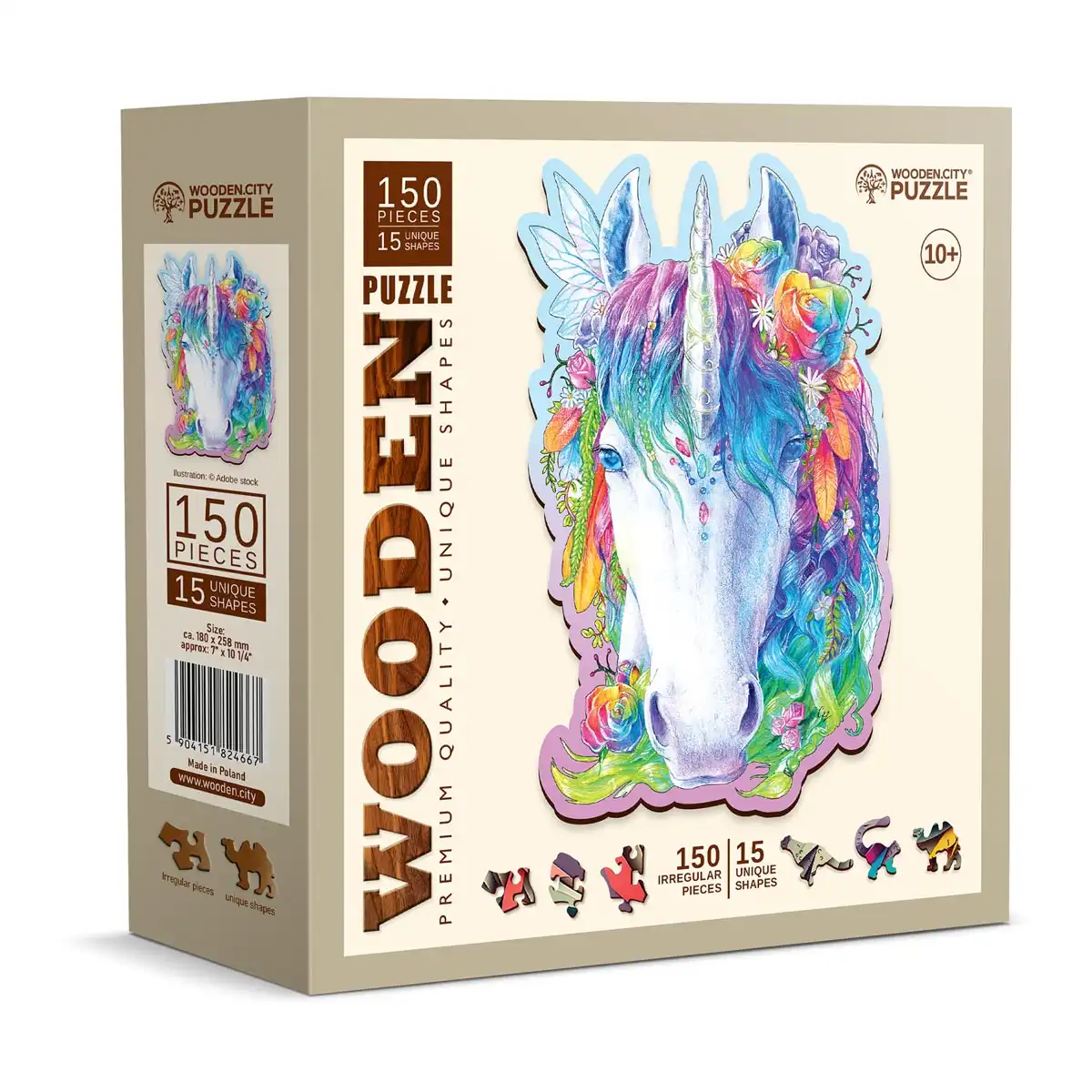 Houten Legpuzzel  Stylish unicorn 150 pcs