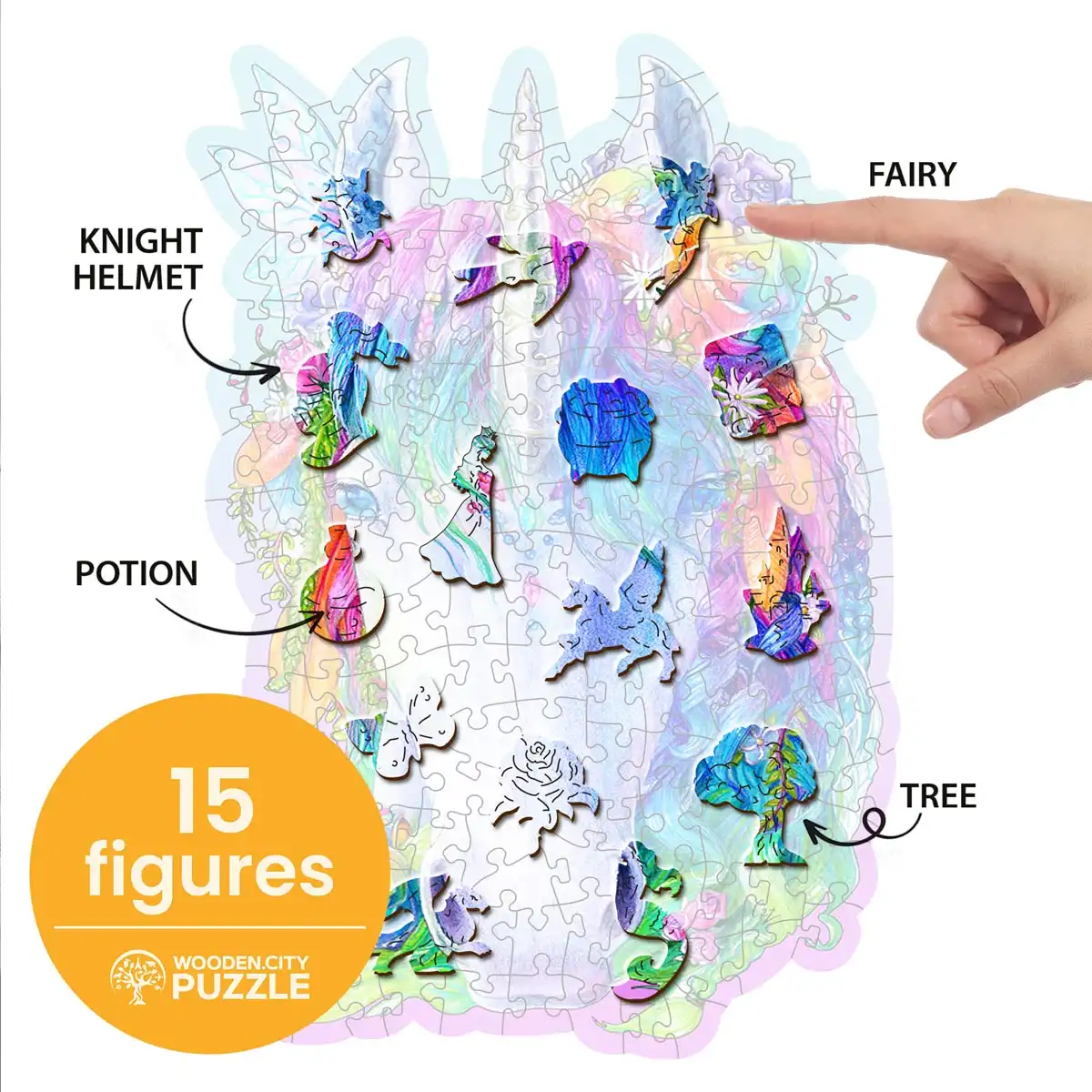 Houten Legpuzzel  Stylish unicorn 150 pcs