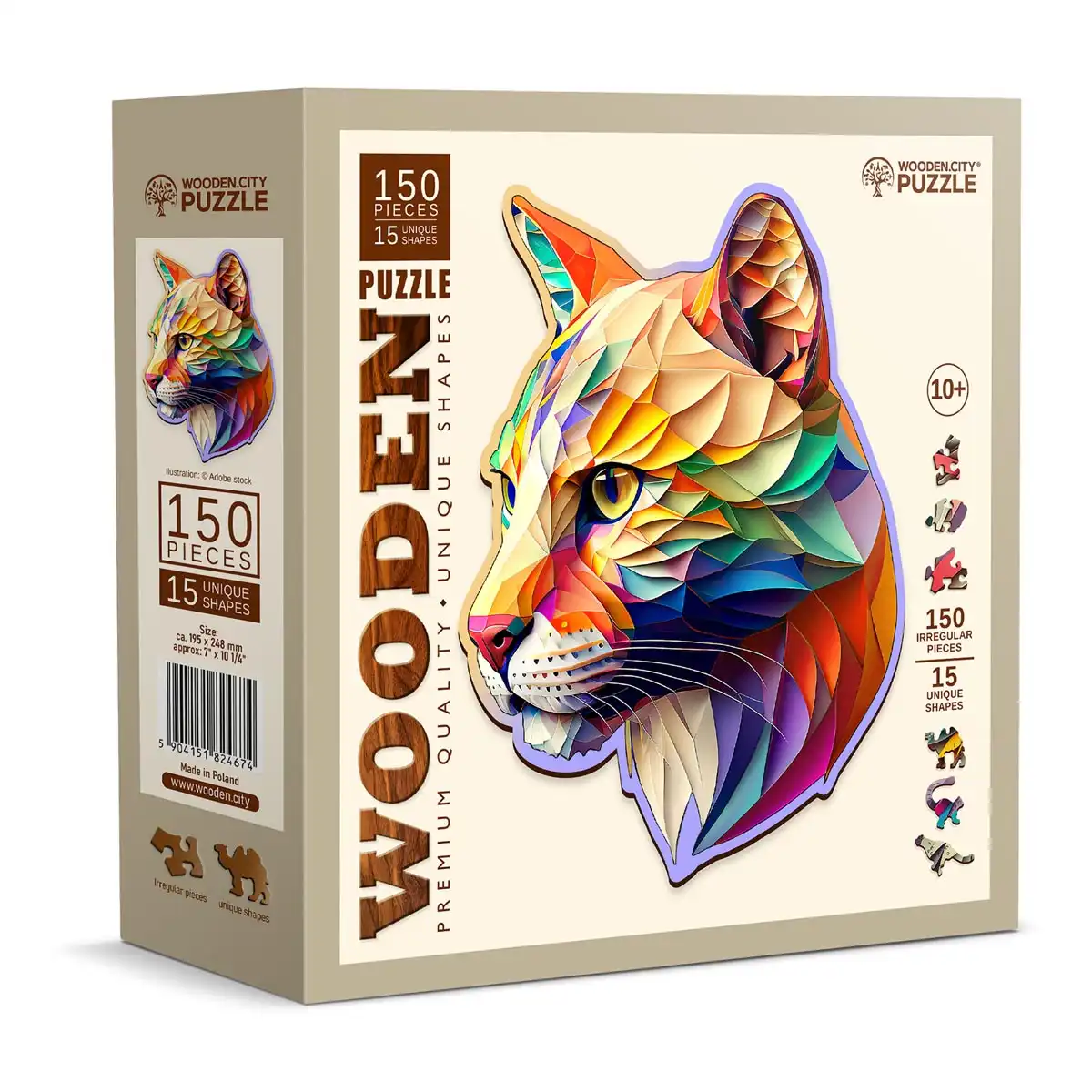 Houten Legpuzzel Gaudy Cougar 150 pcs