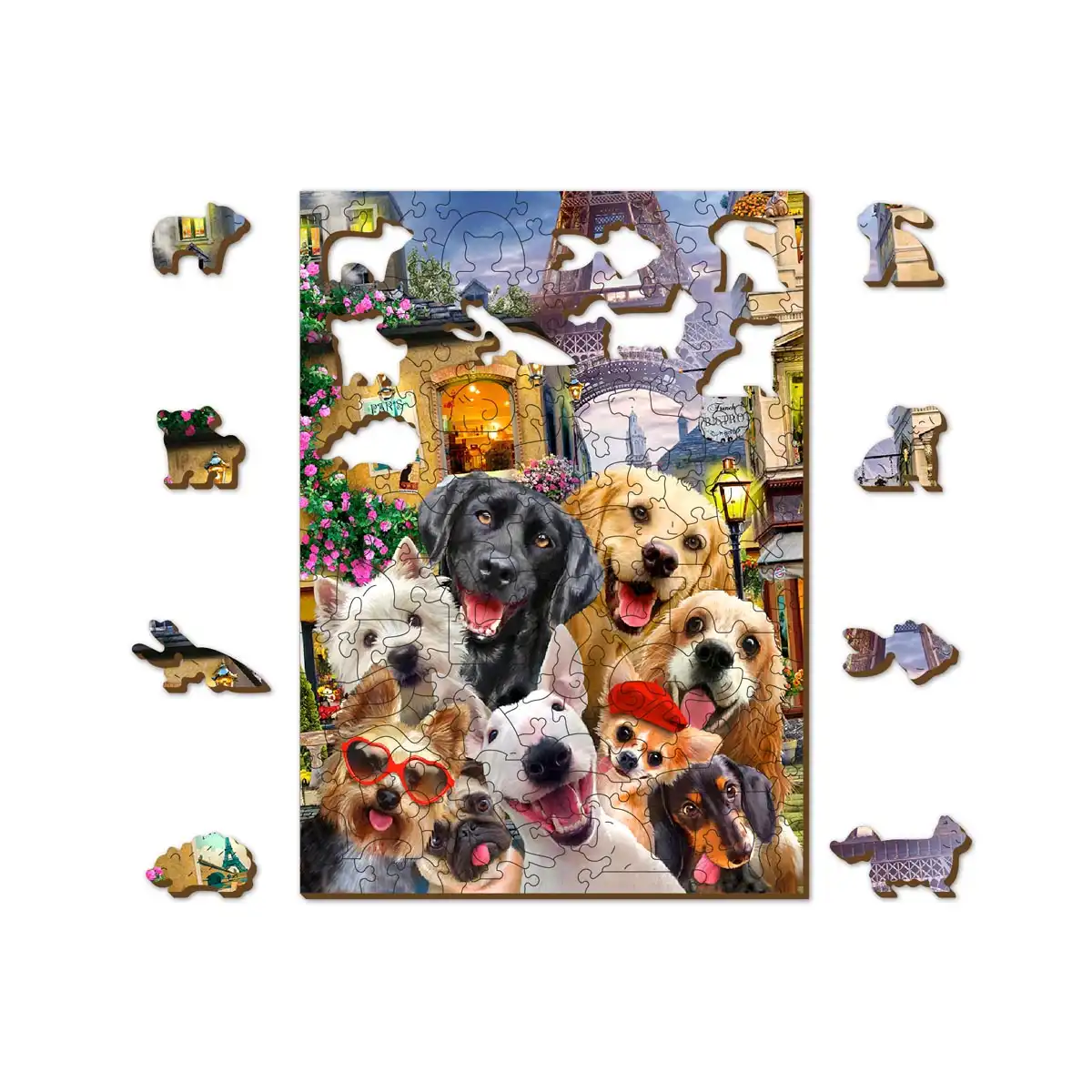 Houten Legpuzzel Puppies in Paris 200 pcs