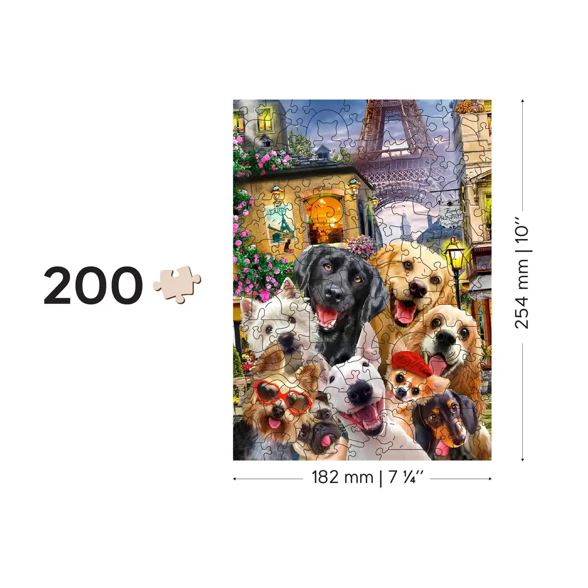 Houten Legpuzzel Puppies in Paris 200 pcs