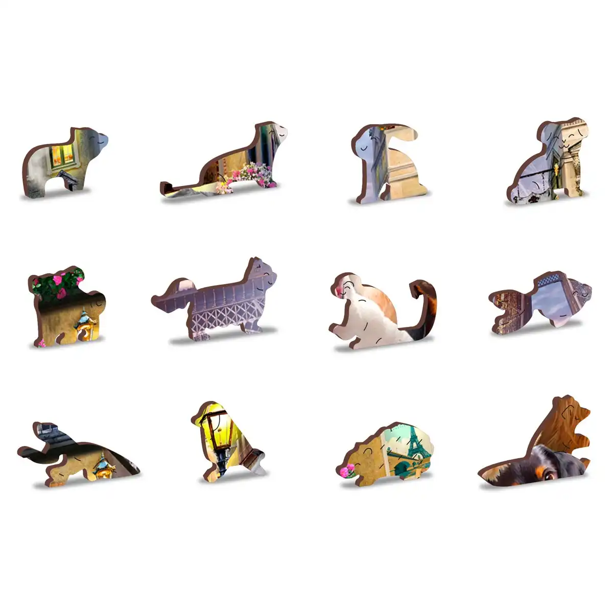 Houten Legpuzzel Puppies in Paris 200 pcs