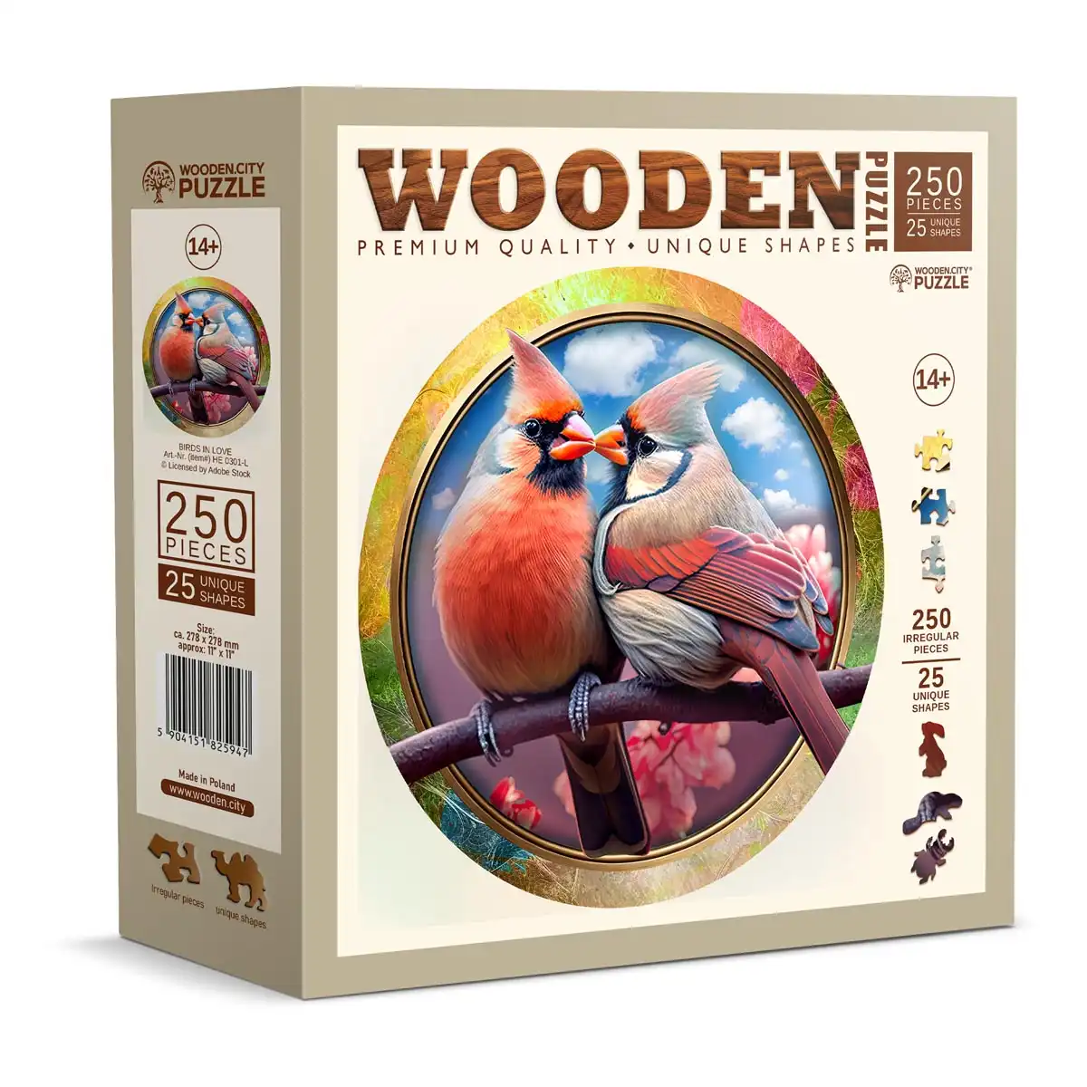 Houten Legpuzzel Birds in Love 250 pcs