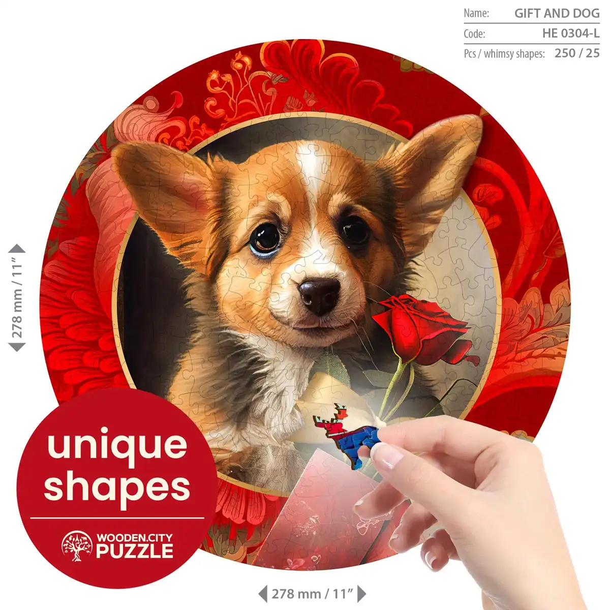 Houten Legpuzzel  Gift and Dog 250 pcs