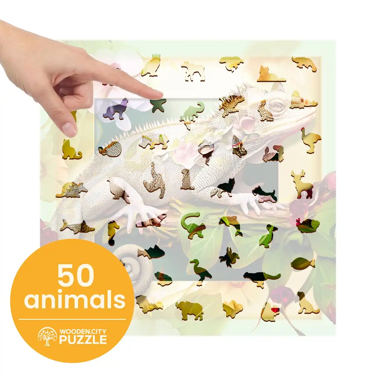 Houten Legpuzzel Chameleon and Flowers 505 pcs