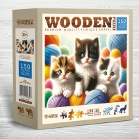 Houten Legpuzzel NEW Kittens and Yarn 150 pcs