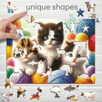 Houten Legpuzzel NEW Kittens and Yarn 150 pcs