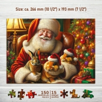 Houten Legpuzzel NEW Santa and Rabbits 150 pcs