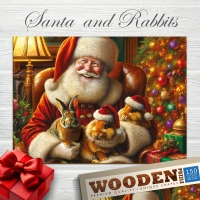 Houten Legpuzzel NEW Santa and Rabbits 150 pcs