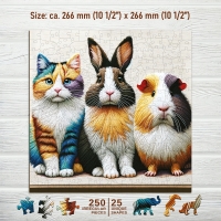 Houten Legpuzzel NEW Cat, Rabbit and Guinea Pig 250 pcs