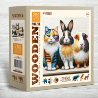 Houten Legpuzzel NEW Cat, Rabbit and Guinea Pig 250 pcs