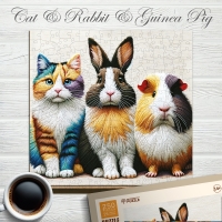 Houten Legpuzzel NEW Cat, Rabbit and Guinea Pig 250 pcs