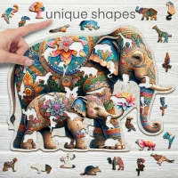 Houten Legpuzzel NEW Fancy Elephants 250 pcs