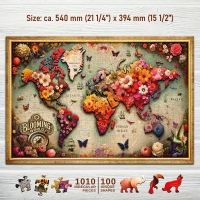 Houten Legpuzzel NEW Colorful Map 1010 pcs