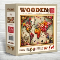 Houten Legpuzzel NEW Colorful Map 1010 pcs