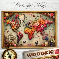 Houten Legpuzzel NEW Colorful Map 1010 pcs