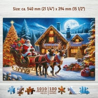 Houten Legpuzzel NEW Santa is coming 1010 pcs